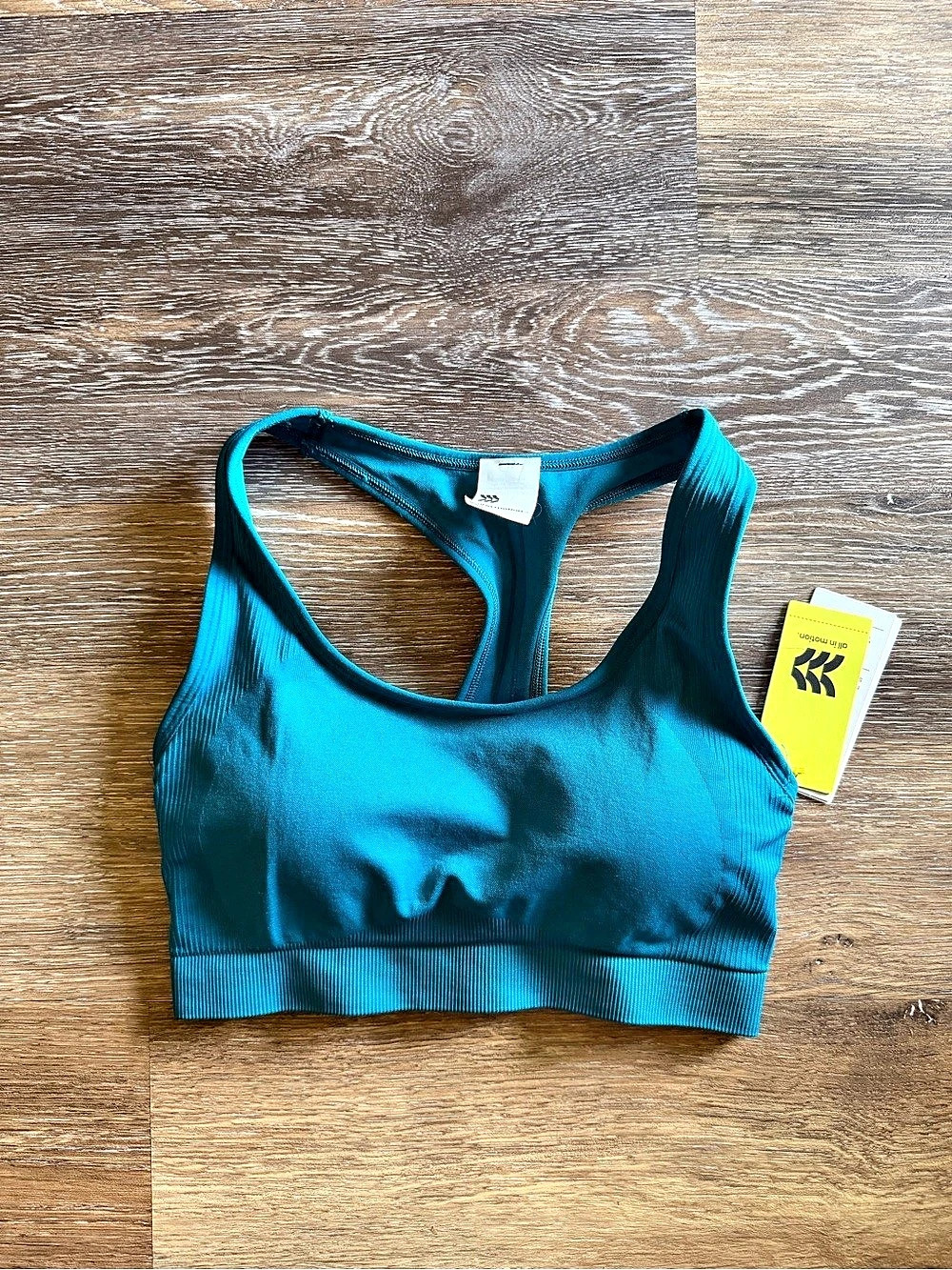 All in Motion Everyday Soft Light Support Ribbed Sports Bra Blue Medium